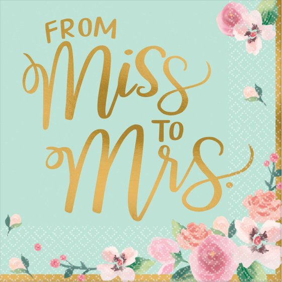 From Miss to Mrs Mint To Be Lunch Napkins