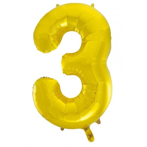Gold Number Foil Balloons
