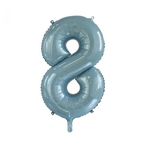 Light Blue Number Foil Balloons