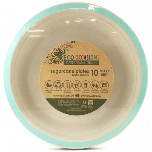 Sugarcane Lunch Plates 180mm Mint Green