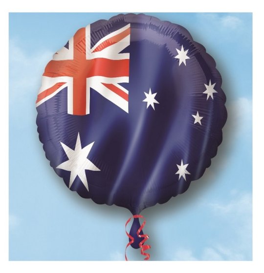45cm Standard Foil Balloon Australia Day Flag