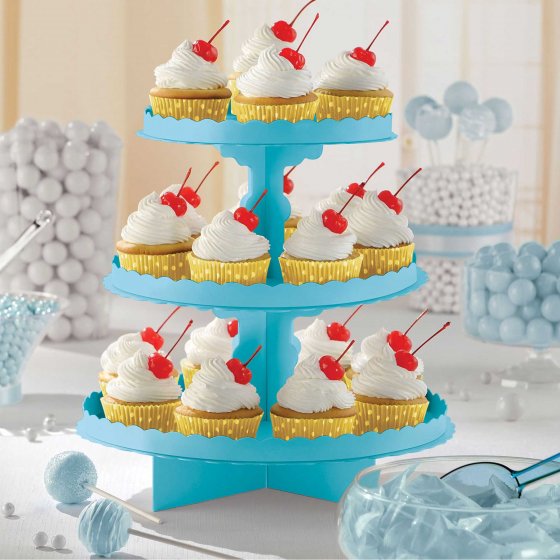 3 Tier Cupcake Stand Blue