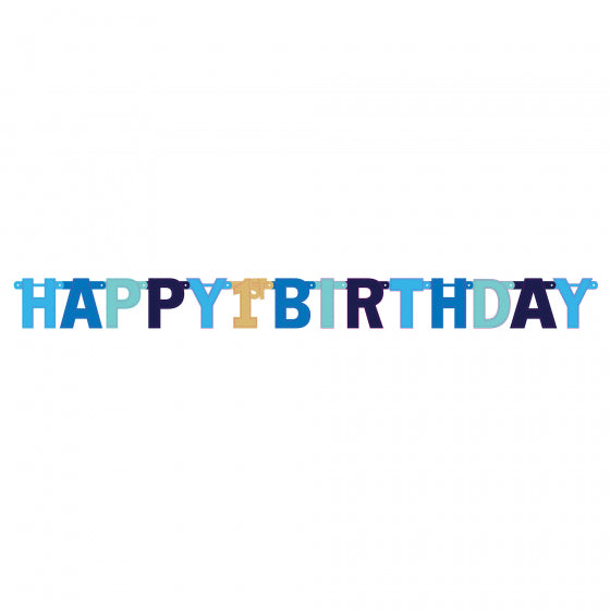 1st Birthday Blue Jumbo Foil Letter Banner