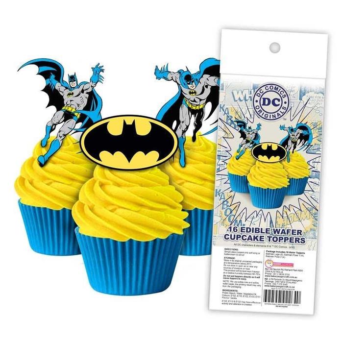 Batman Cupcake Wafer Toppers 16pcs