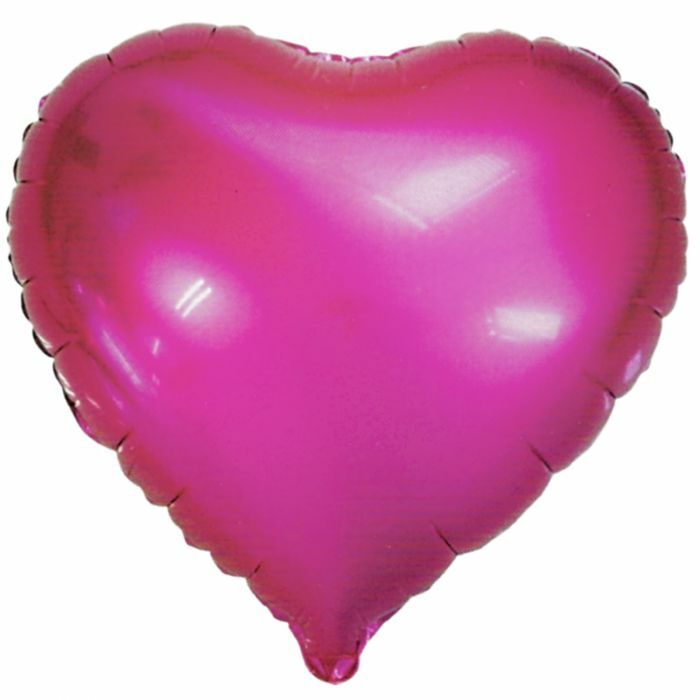 45cm Hot Pink Heart Shaped Foil Balloon
