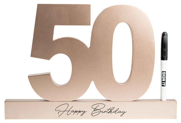 50th Rose Gold Signature Block