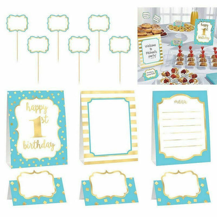 Blue 1st Birthday Buffet Decorating Kit