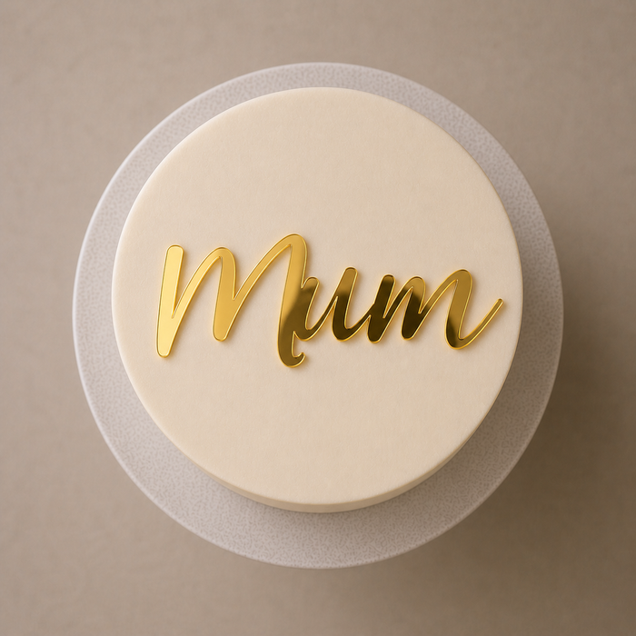 MUM Acrylic Gold Cake Charm