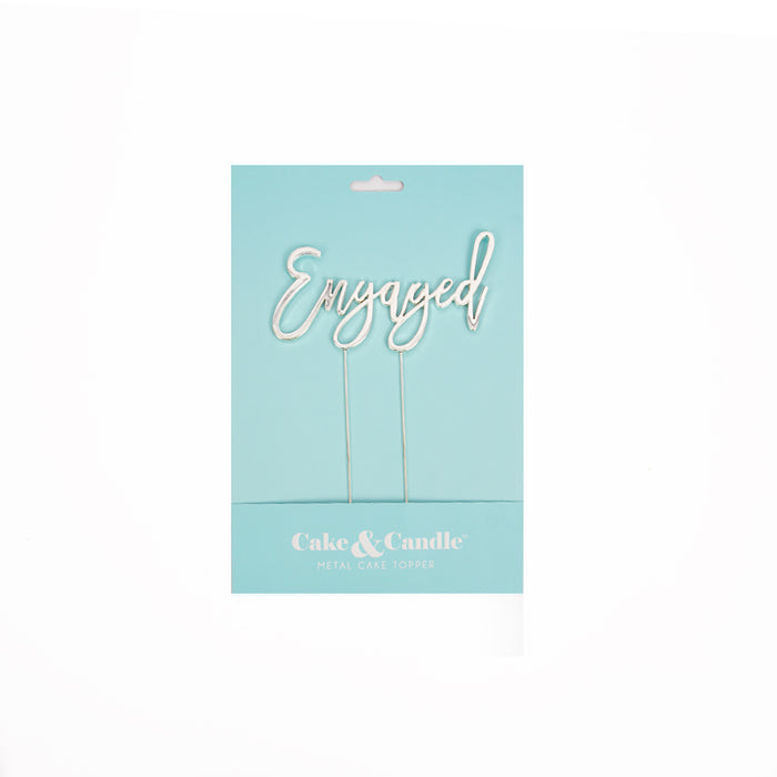 SILVER Plated Cake Topper - ENGAGED