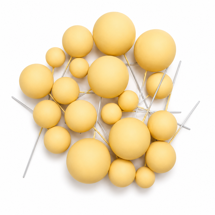 Cake Ball Toppers 20pc Mixed Sizes - Yellow