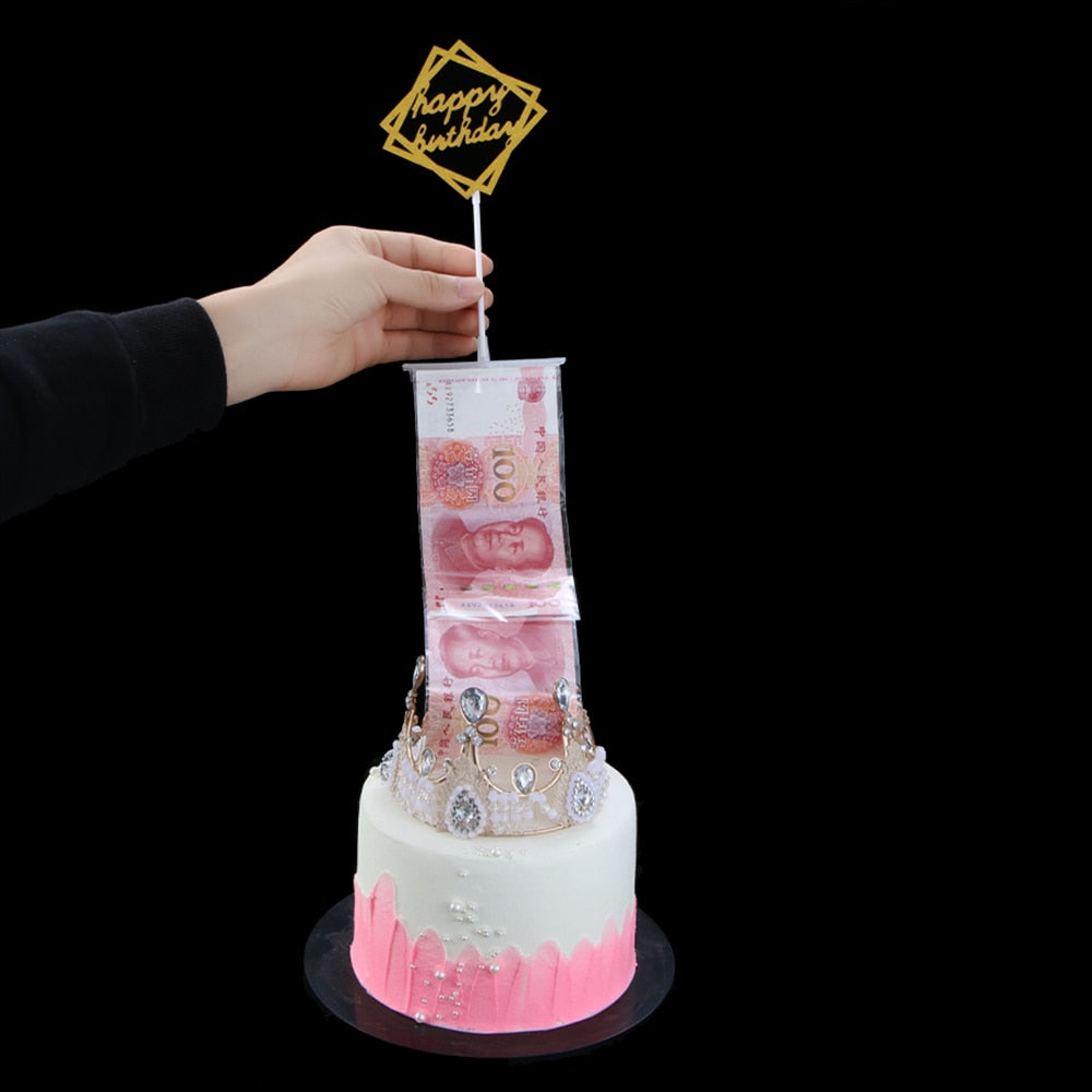 FY money box for Happy Birthday Cake Box money pull free plastic 20PCs money  pulling box surprise inside the cake 子 | Lazada PH