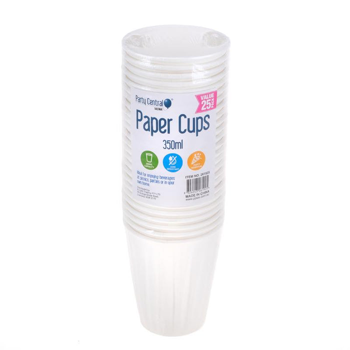 Paper Cup 25pk 350ml - White