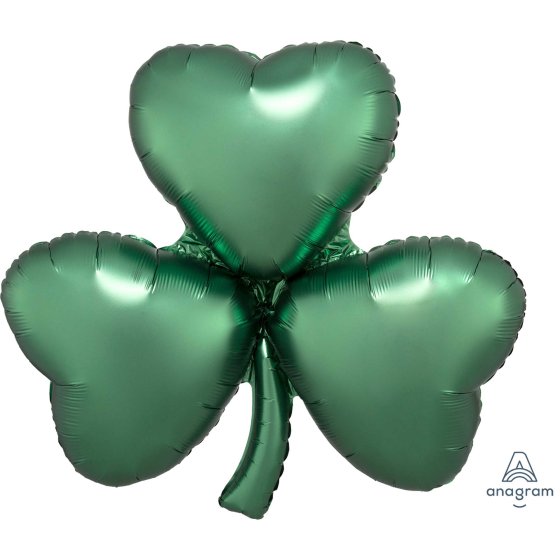 SuperShape XL Satin Emerald Shamrock Foil Balloon