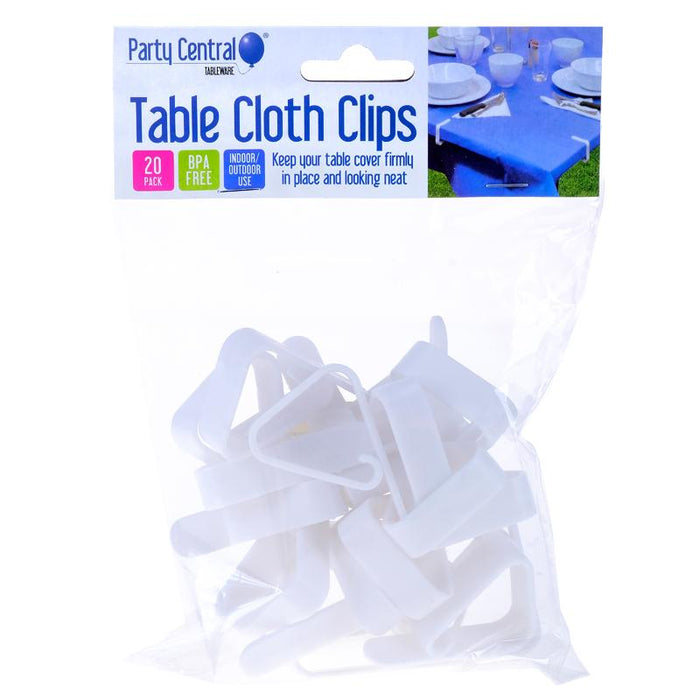 Table Cloth Clips 20pk White