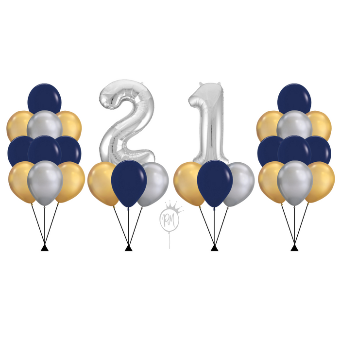 Party Starter Number Balloon Package - Luxe