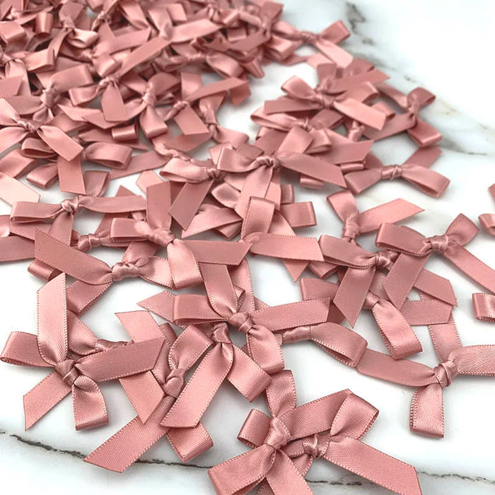 Satin Ribbon Bow 10pk - Rose Gold
