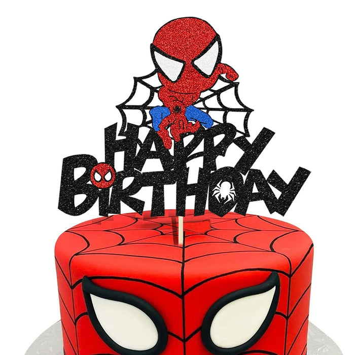 Spiderman Paper Glitter Cake Topper