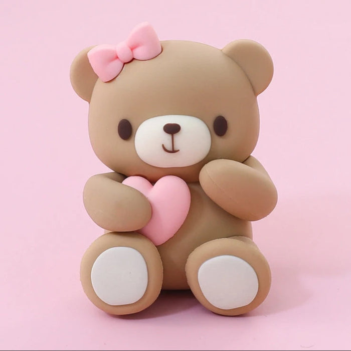 Teddy Bear Figurine - Pink 1pc
