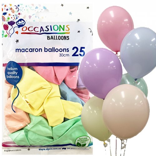 Macaron Assorted Pastel 30cm Balloons 25pk