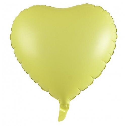 Matte Yellow Heart Shaped Foil Balloon
