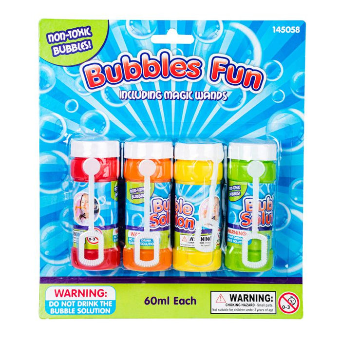 Bubble Solution & Wand Set 4pk 60ml