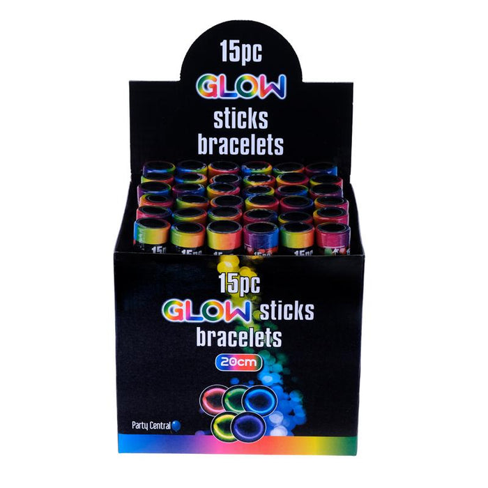 Glow Stick Bracelet 15pk - 20cm x 5mm