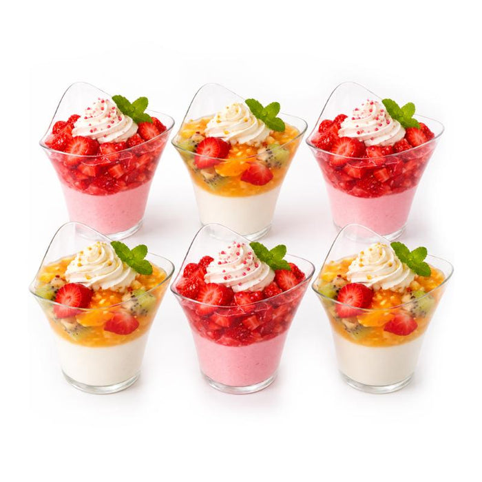 Dessert Cups Clear Plastic Triangular 7.5cm x 6.5cm - 75mL - 20pk
