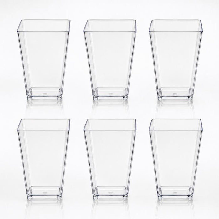 Dessert Cups Clear Plastic Rectangular 8.2cm x 4cm - 80mL - 20pk