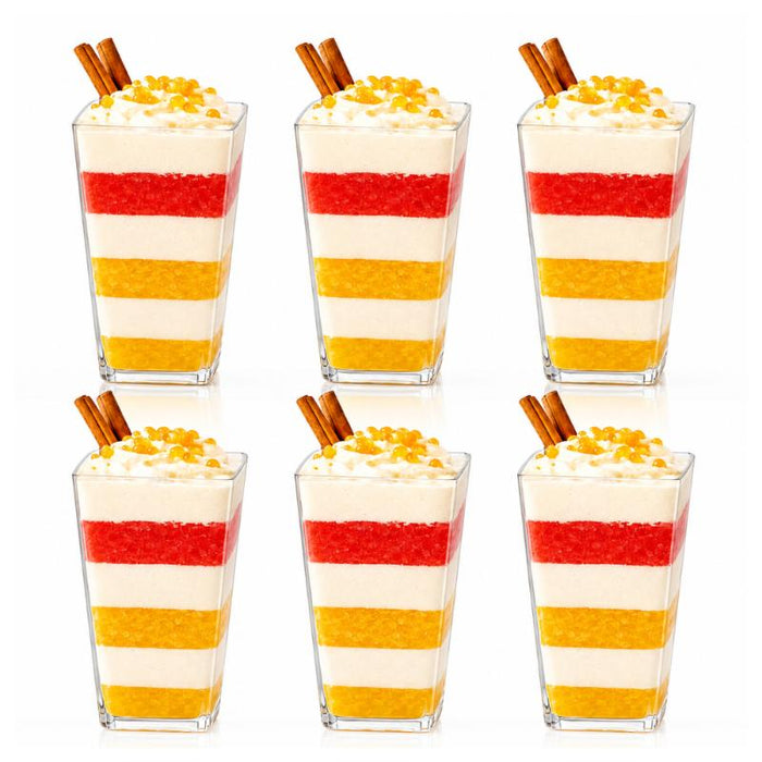 Dessert Cups Clear Plastic Rectangular 8.2cm x 4cm - 80mL - 20pk