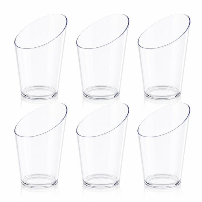 Dessert Cups Clear Plastic Round Slanted 8.2cm x 4.3cm - 63mL - 20pk