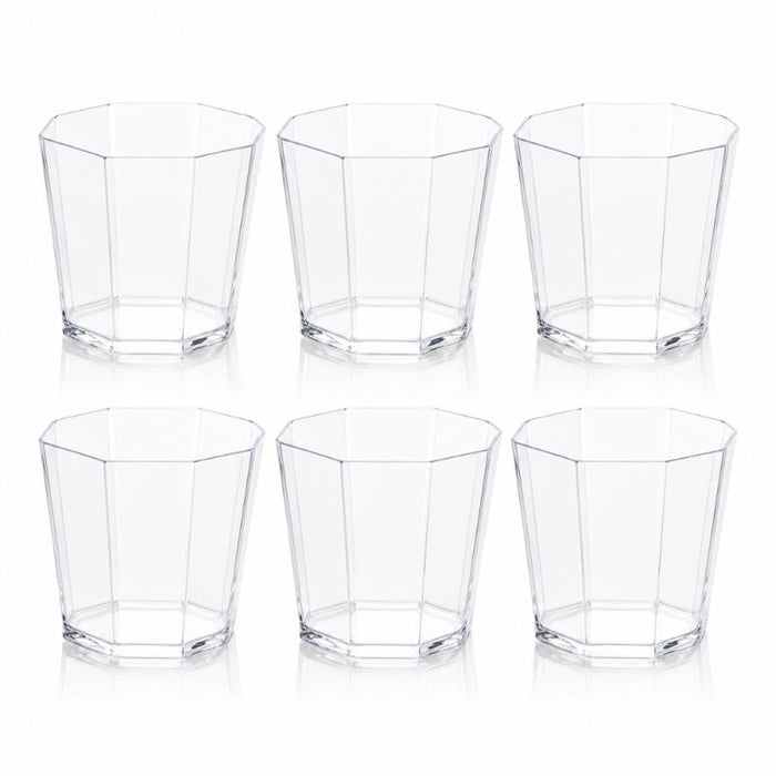 Dessert Cups Clear Plastic Hexagonal 4.8cm x 5.5cm - 55mL - 20pk