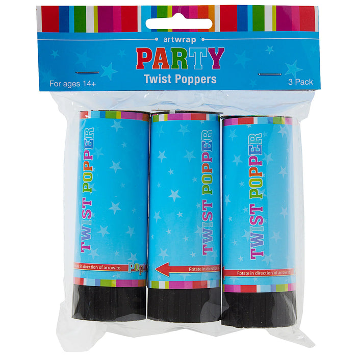 Party Popper Twist & Pop - 3pk