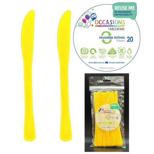 Reusable Knives Pack 20 - Yellow
