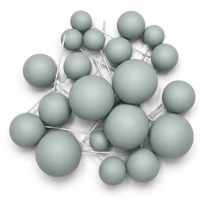 Cake Ball Toppers 20pc Mixed Sizes - Grey