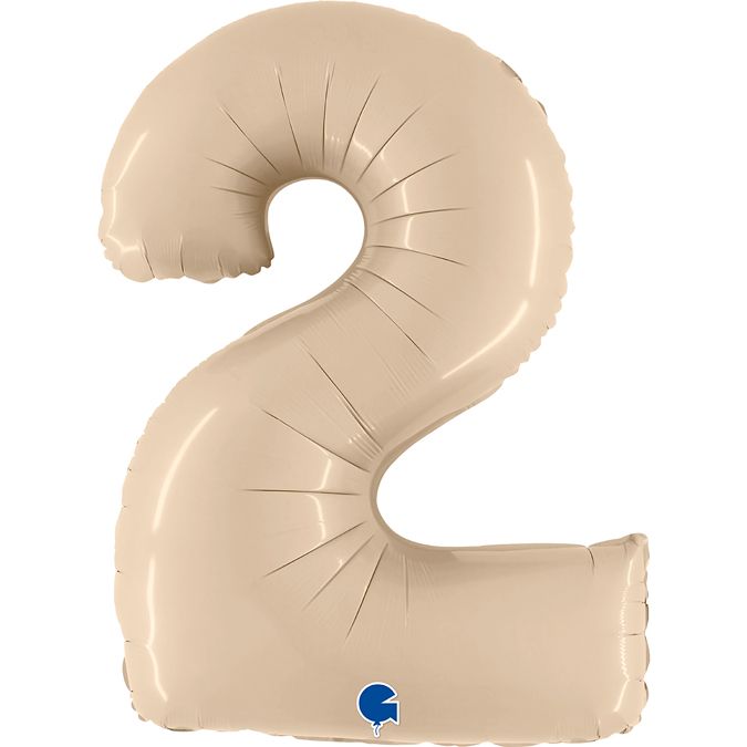 Satin Cream Number Foil Balloons