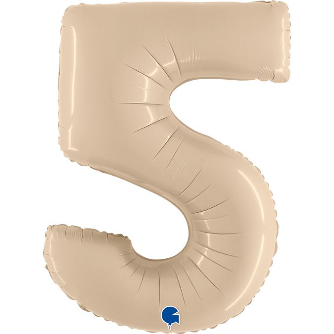 Satin Cream Number Foil Balloons
