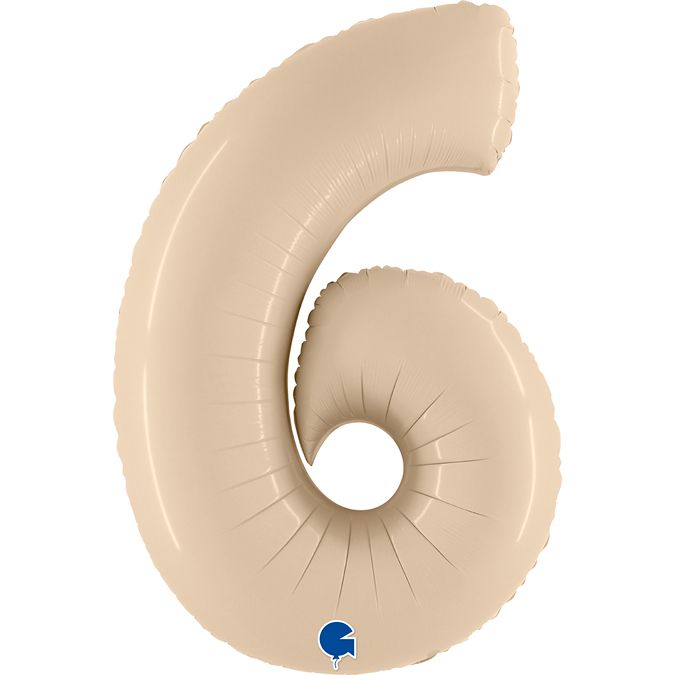 Satin Cream Number Foil Balloons