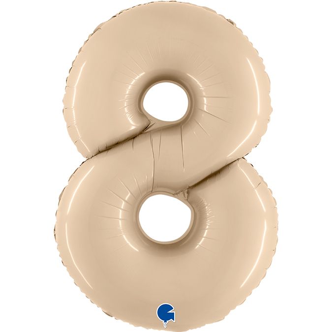 Satin Cream Number Foil Balloons