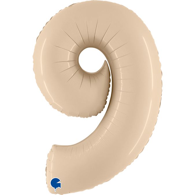 Satin Cream Number Foil Balloons