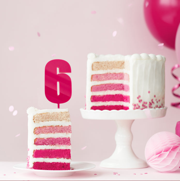 Mega NUMBER 6 Cake Topper - PINK