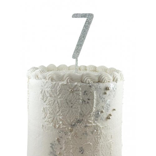 Cake Topper Acrylic Glitter 2.5mm Silver #7