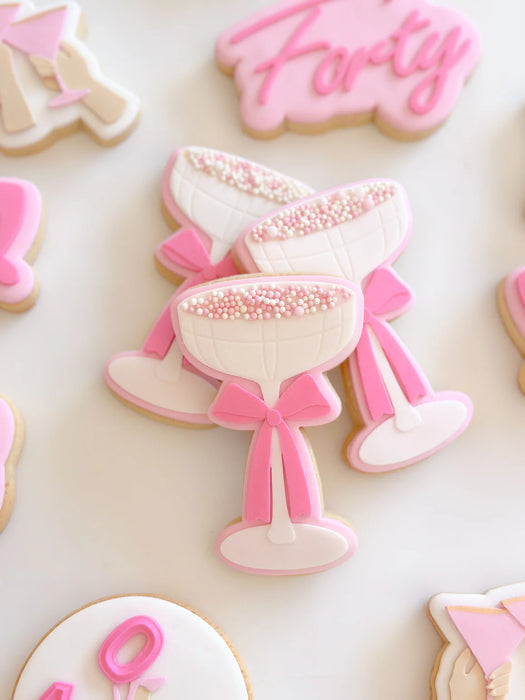 Cocktail Glass With Bow Debosser And Cutter