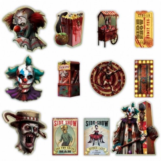 Creepy Carnival Side Show Value Pack Cardboard Cutouts