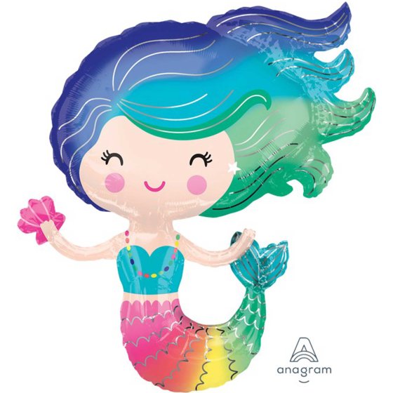 Colourful Mermaid Supershape Foil Balloon