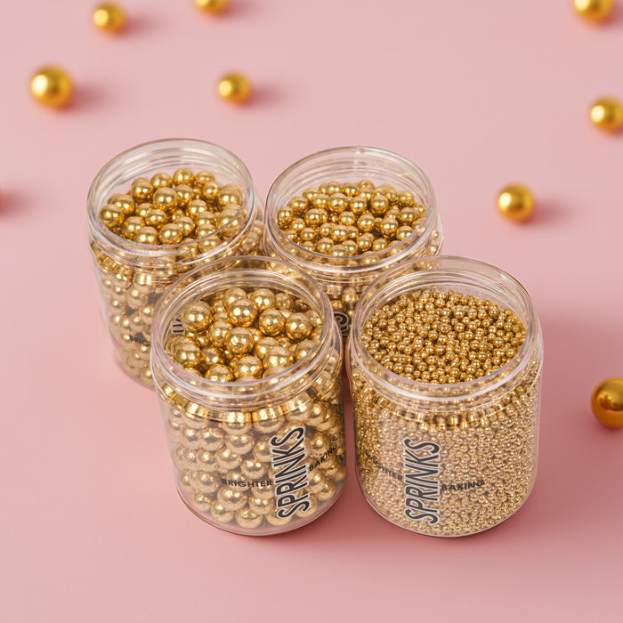 Crunchy SHINY GOLD 4mm Sprinkles (75g)