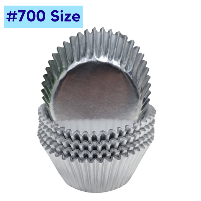 #700 Large Baking Cups 100pk - Silver Foil