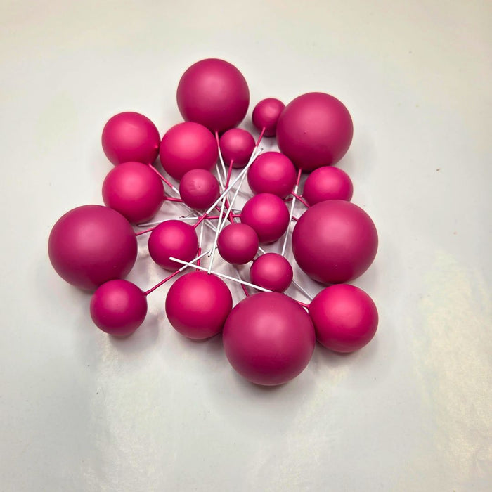 Cake Ball Toppers 20pc Mixed Sizes - Hot Pink