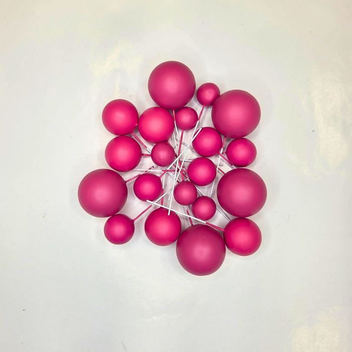 Cake Ball Toppers 20pc Mixed Sizes - Hot Pink