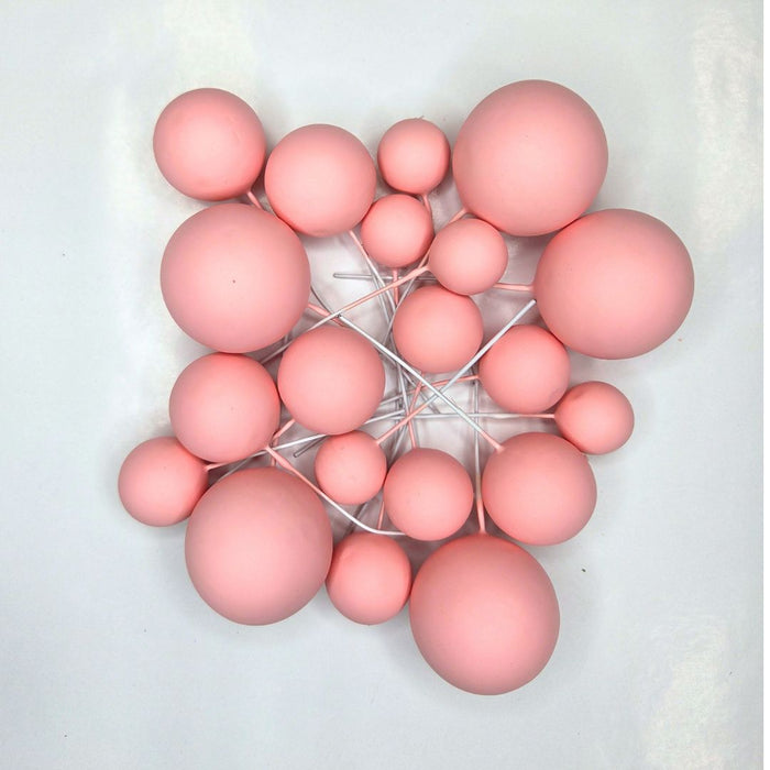 Cake Ball Toppers 20pc Mixed Sizes - Matte Light Pink