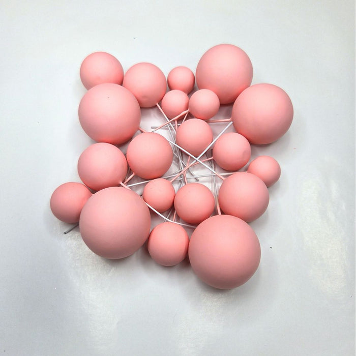Cake Ball Toppers 20pc Mixed Sizes - Matte Light Pink